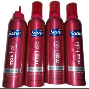 4pk SUAVE Volumizing Mousse (8) MAX HOLD - for Body & Lift 9oz.ONE top is missi